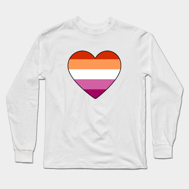 Lesbian Pride Heart Long Sleeve T-Shirt by LittleGreenHat